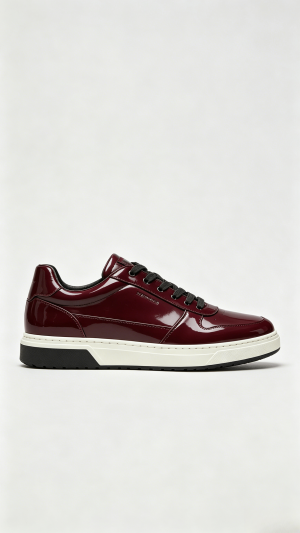 Burgundy Patent Leather Sneakers