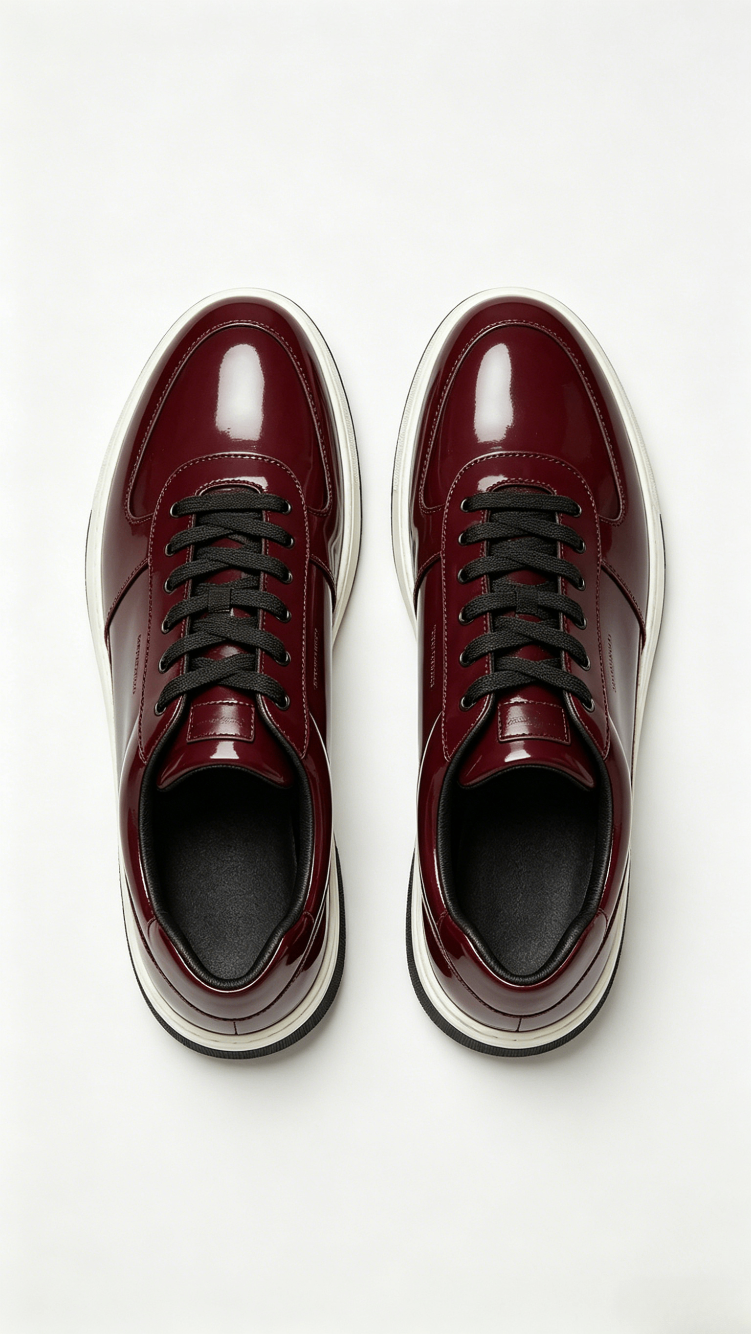 Burgundy Patent Leather Sneakers - Image 3