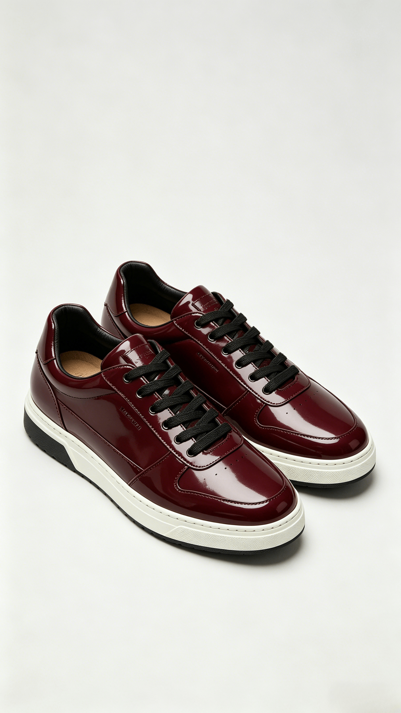 Burgundy Patent Leather Sneakers - Image 4