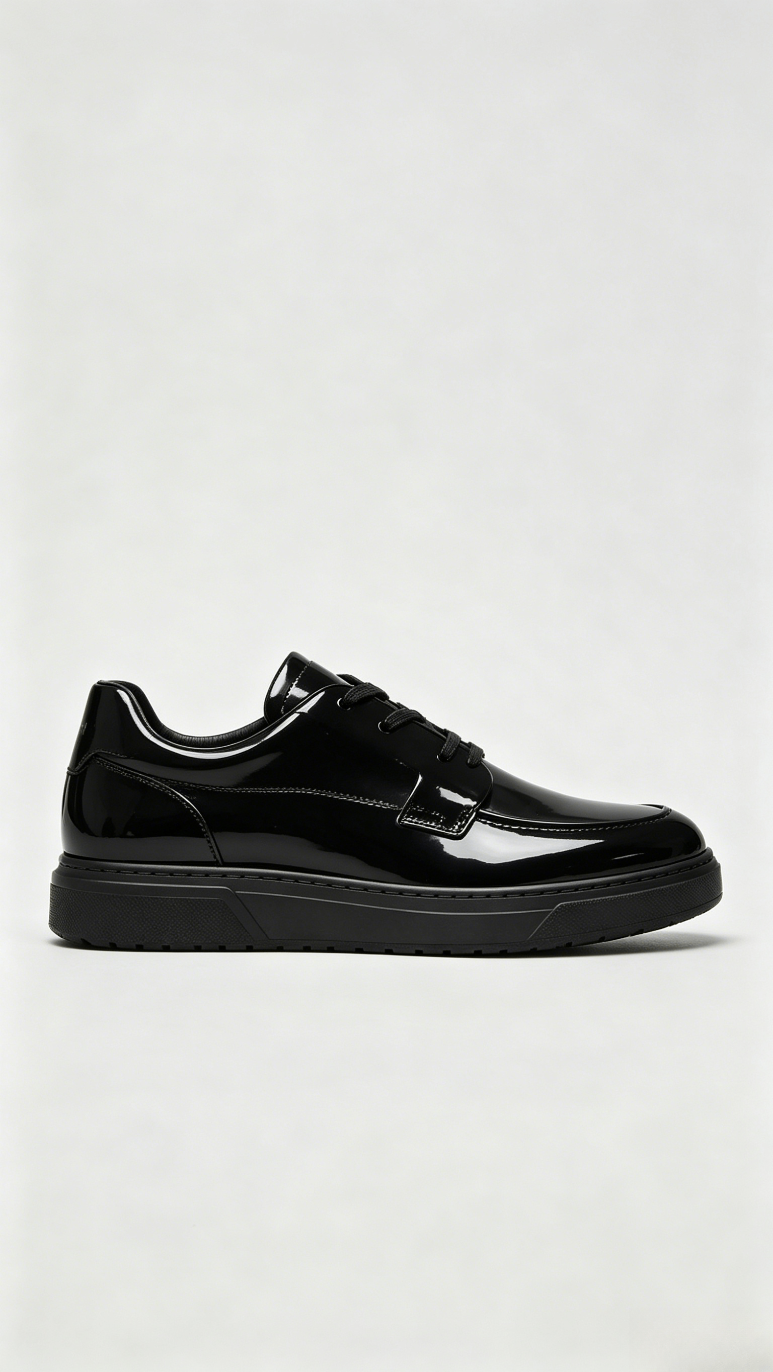 Black Patent Leather Smart Casual Sneakers