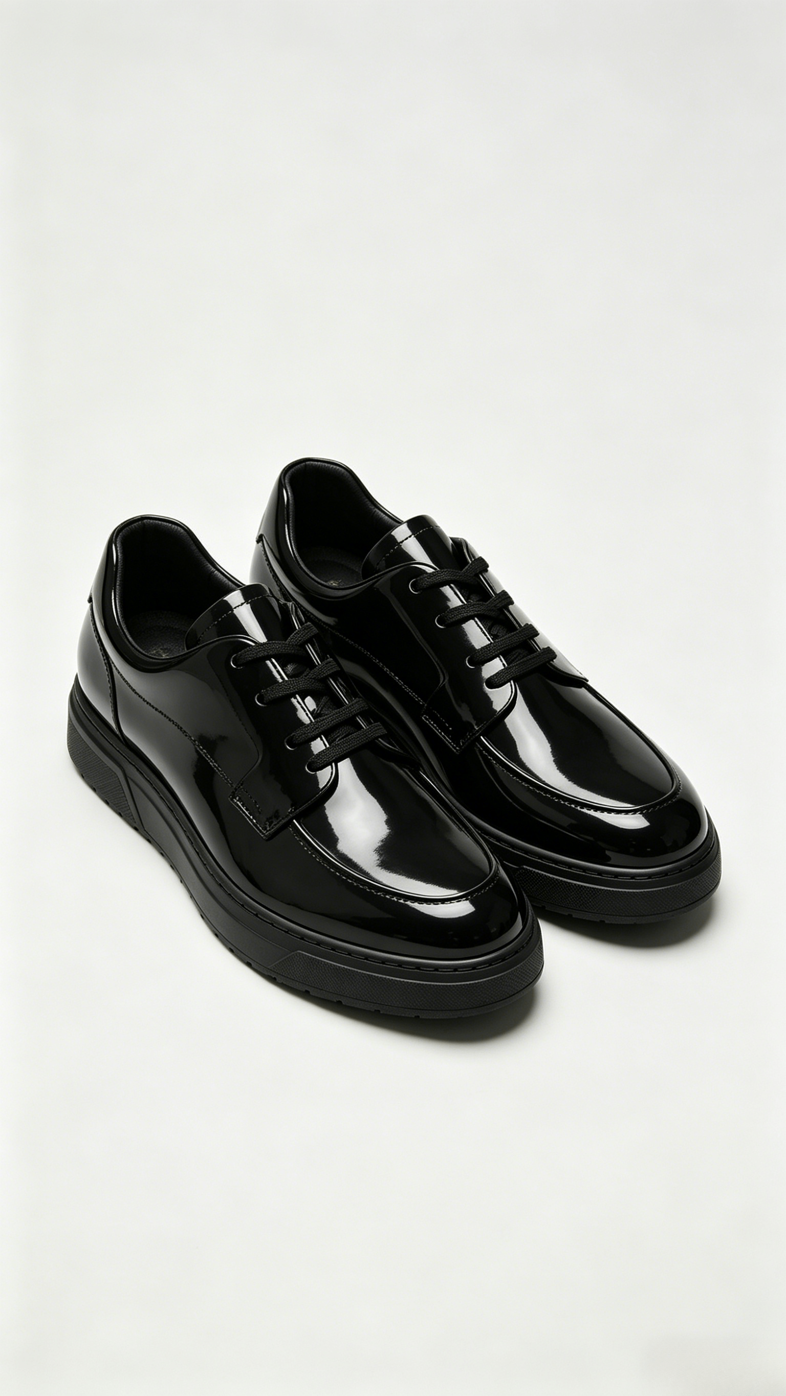 Black Patent Leather Smart Casual Sneakers - Image 4