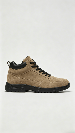 Taupe Suede Mid-Top Casual Boots