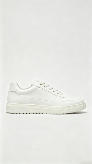 White Minimalist Leather Sneakers