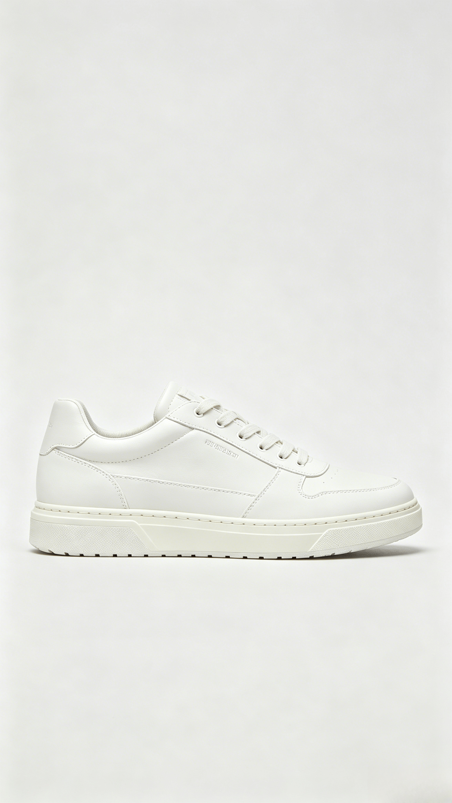White Minimalist Leather Sneakers