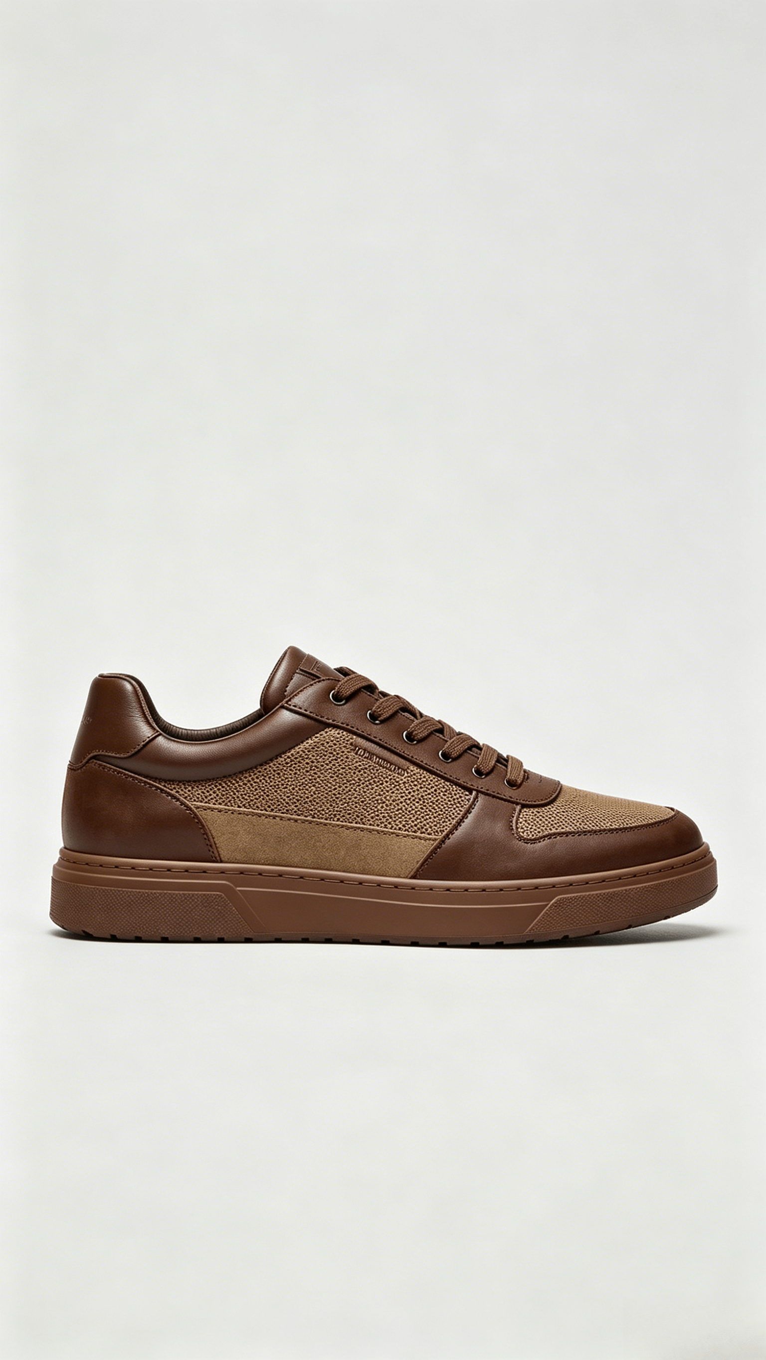 Monochromatic Brown Mixed Media Sneakers
