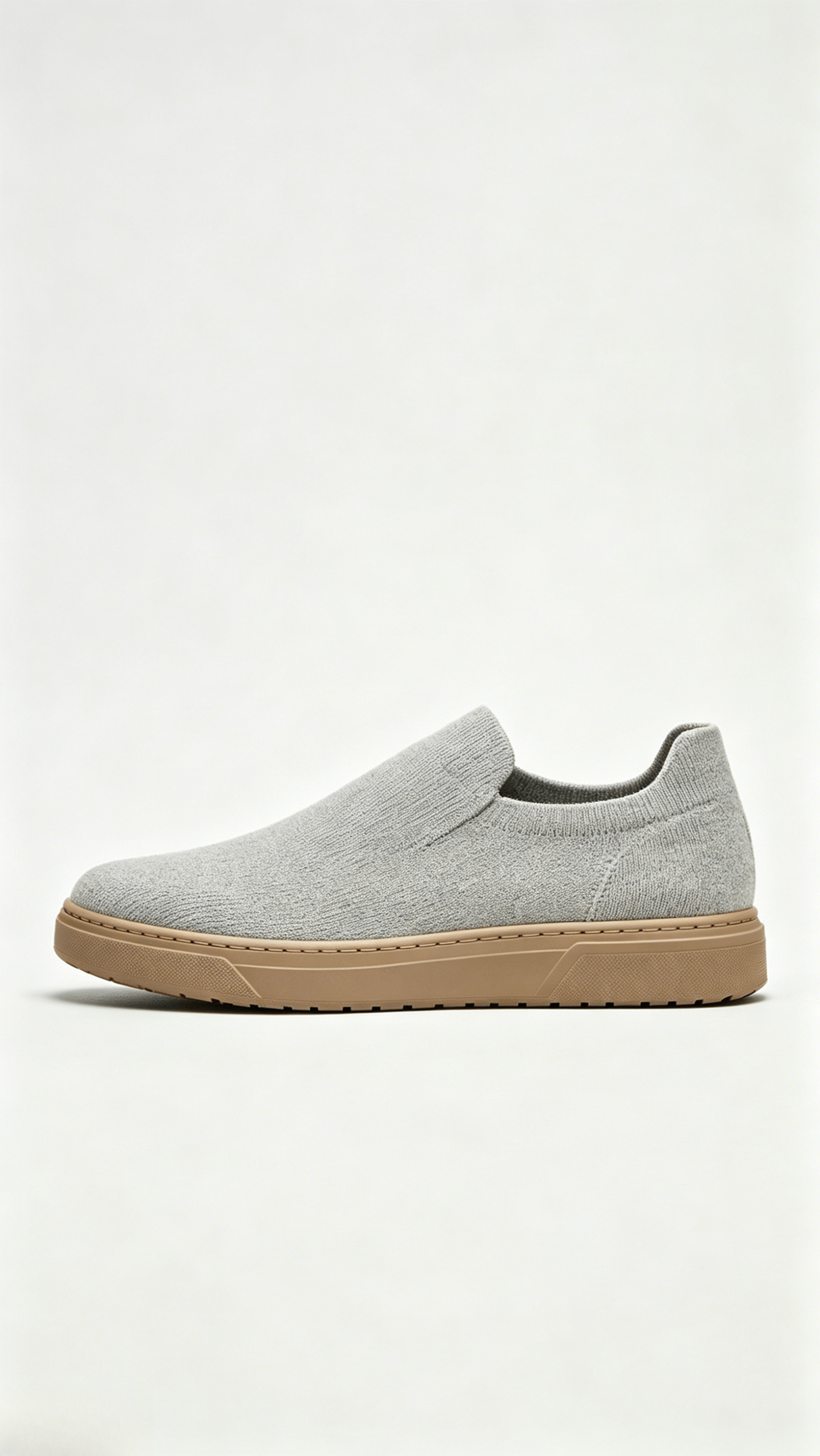 Grey Knit Slip-On Casual Shoes - Image 2