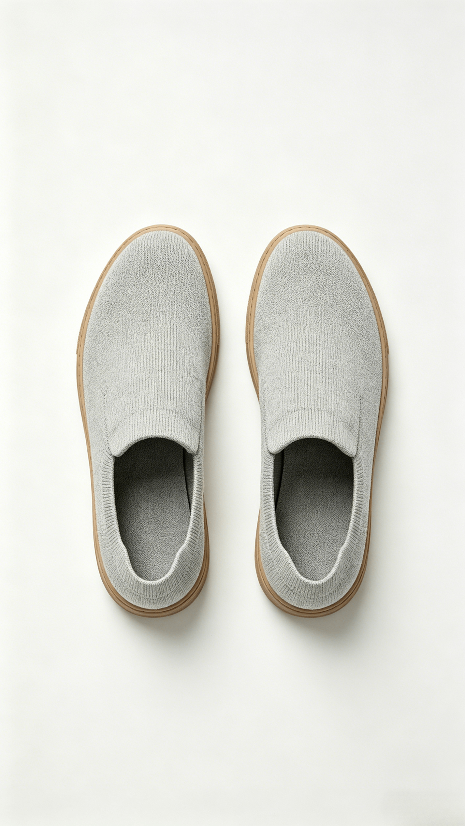 Grey Knit Slip-On Casual Shoes - Image 3