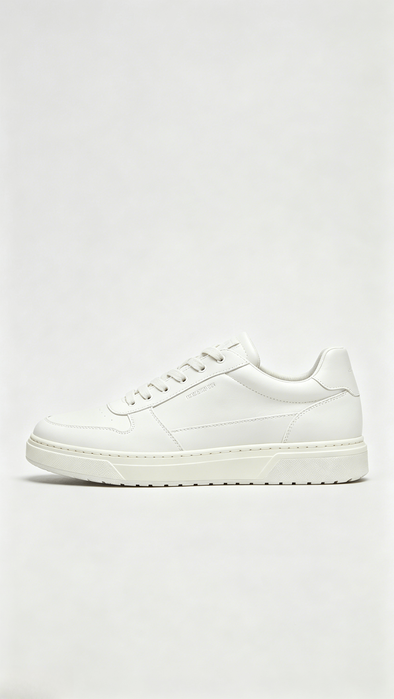 White Minimalist Leather Sneakers - Image 2
