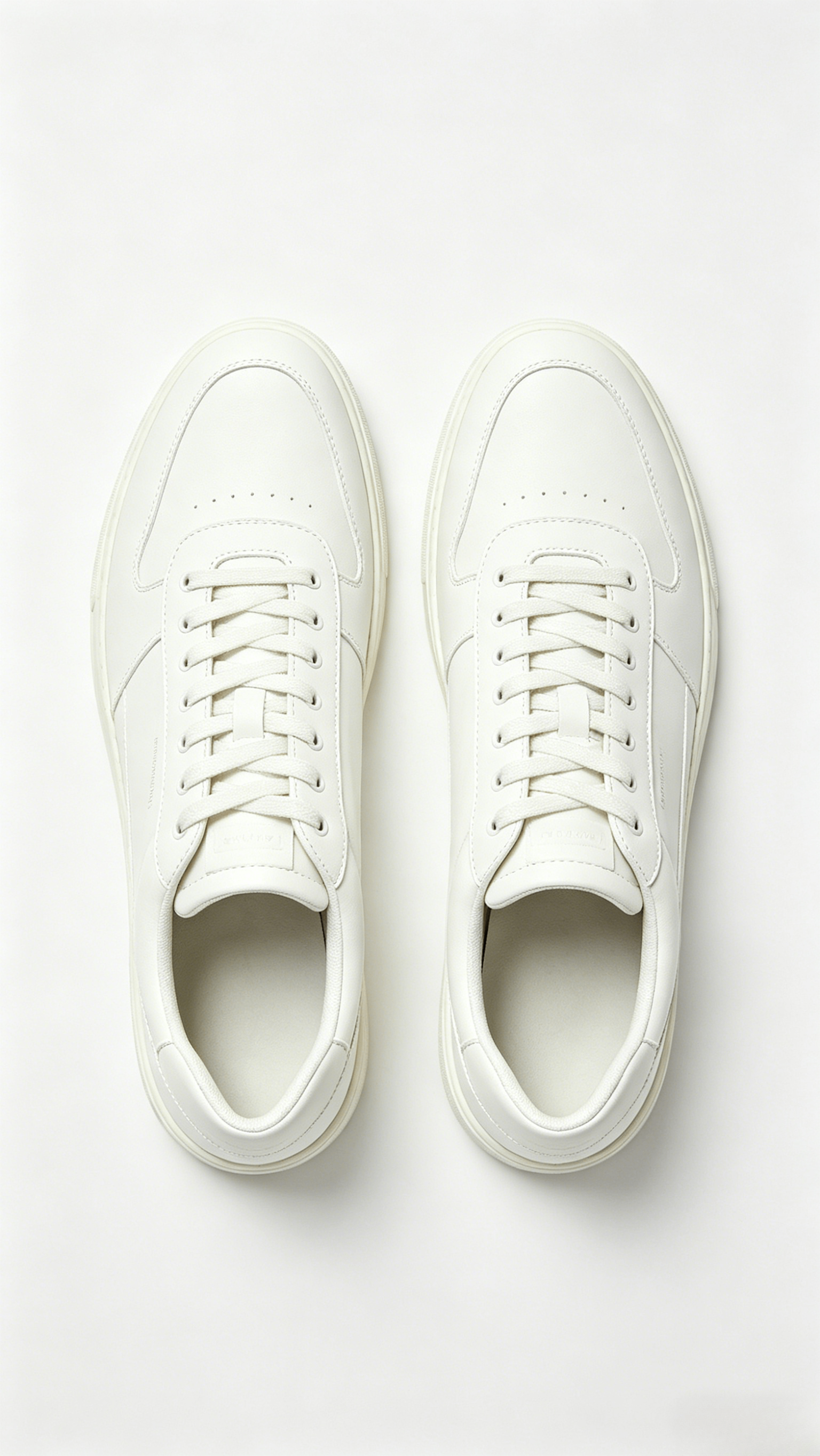 White Minimalist Leather Sneakers - Image 3