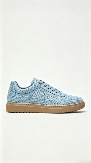 Light Blue Woven Knit Sneakers
