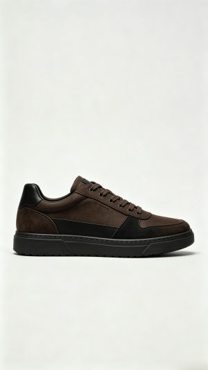 Dark Brown and Black Two-Tone Sneakers