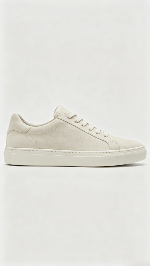 Beige Suede Minimalist Sneakers