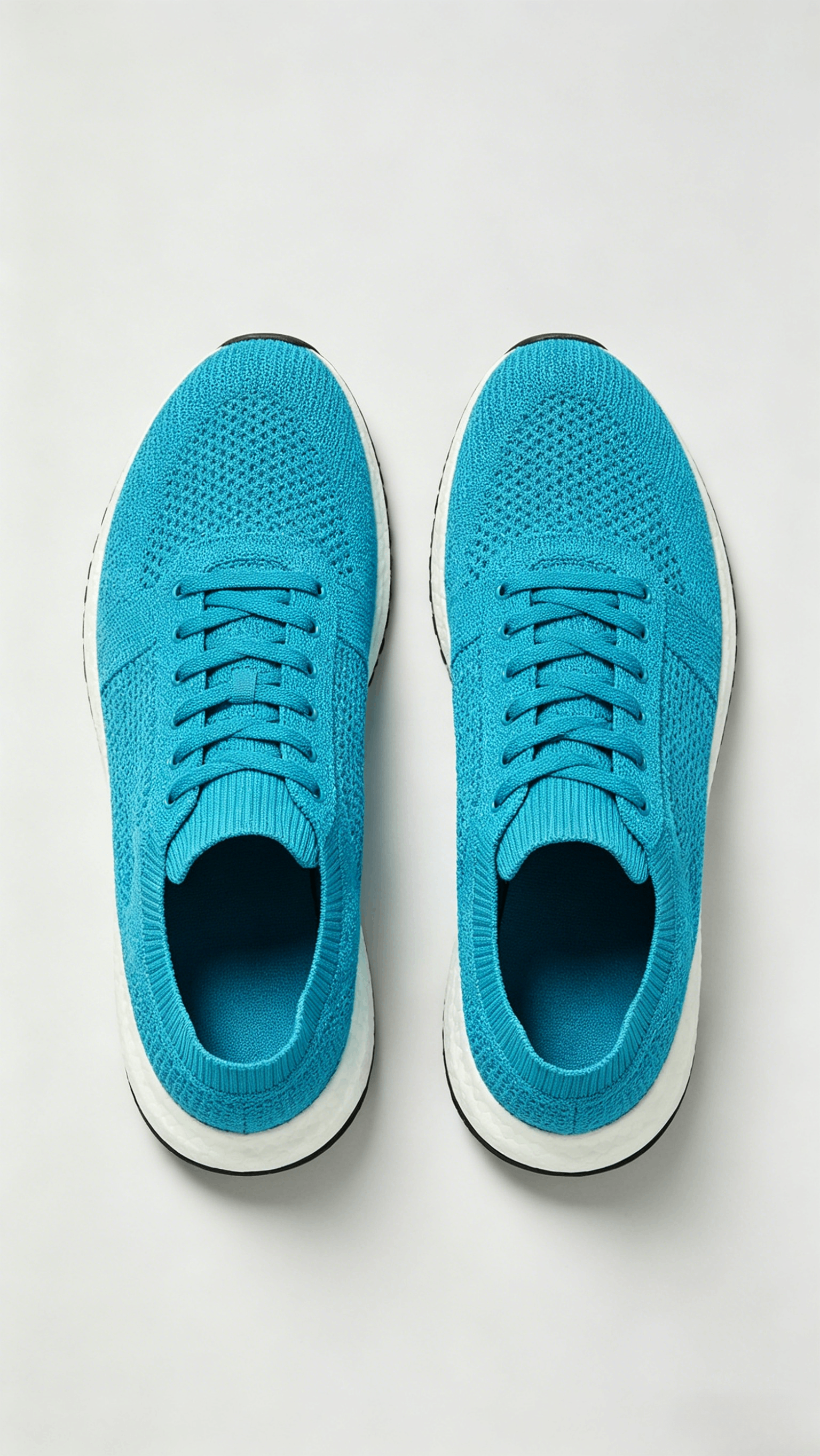 Turquoise Knit Running Sneakers - Image 3