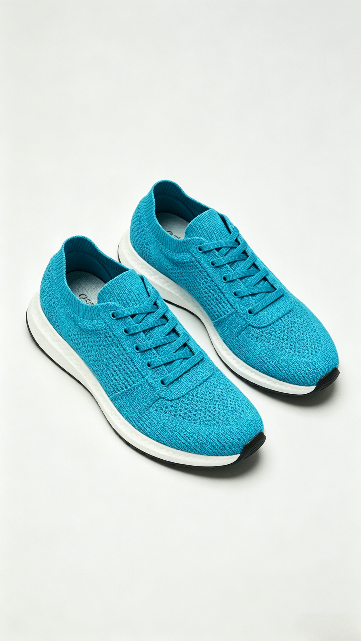 Turquoise Knit Running Sneakers - Image 4