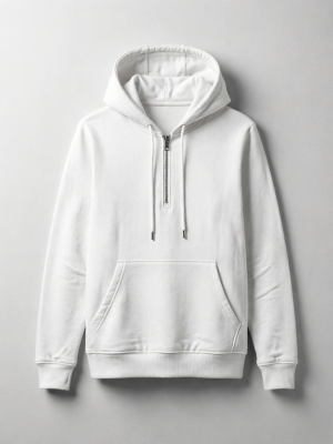 White Half-Zip Hoodie