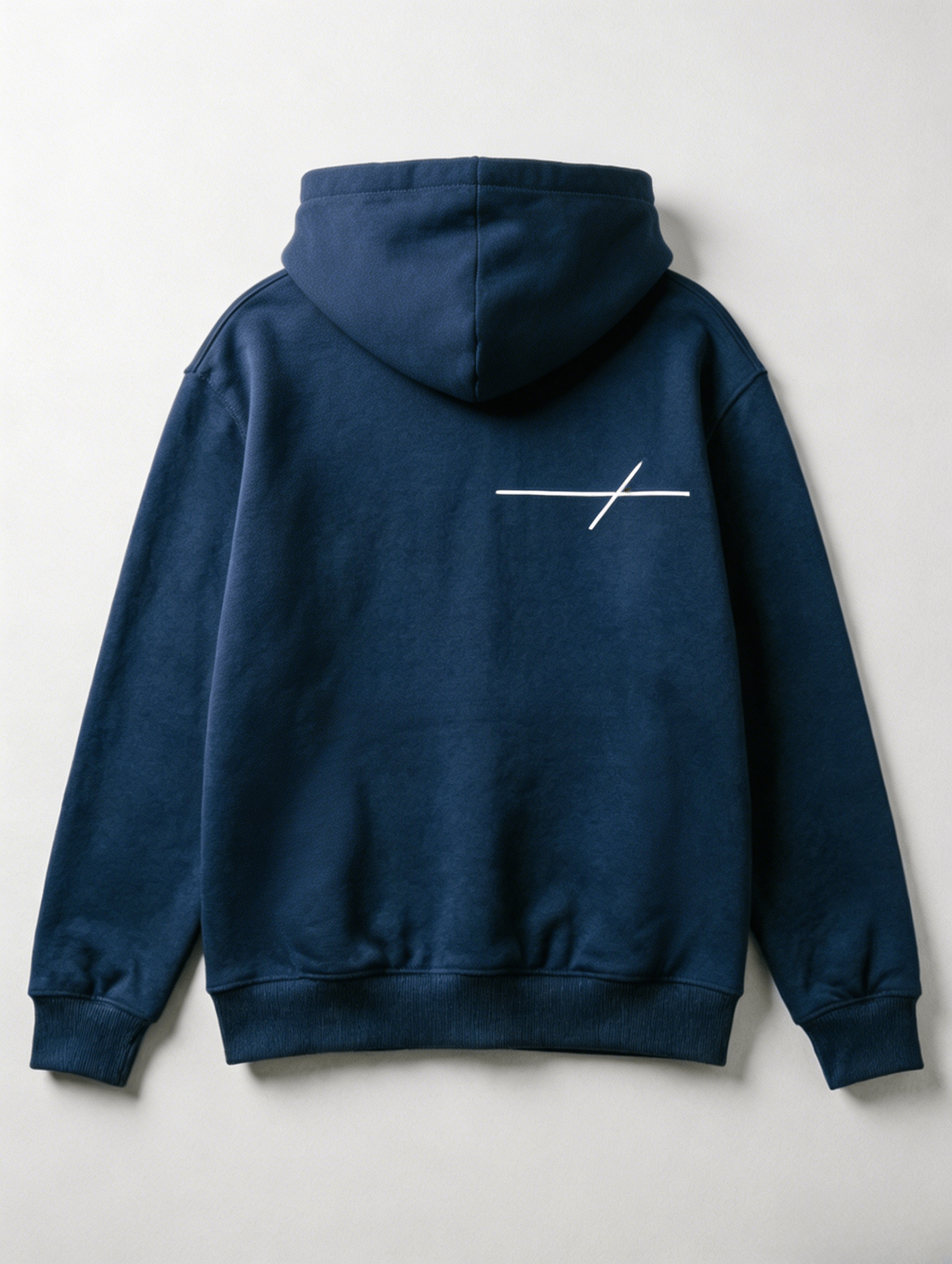Navy Minimal Line Print Hoodie - Image 2