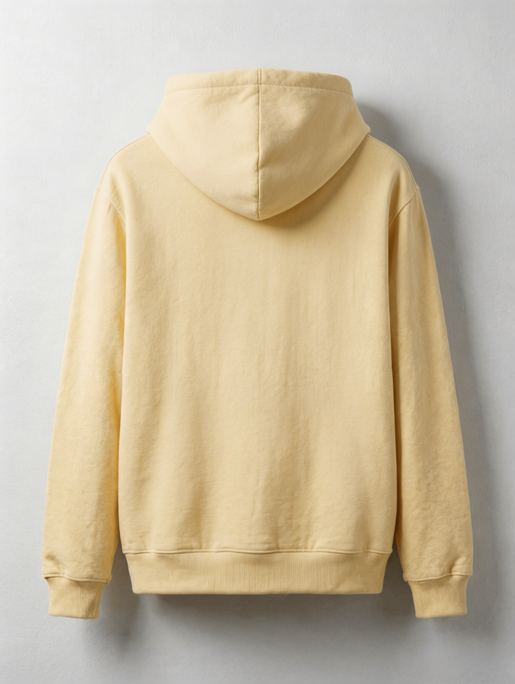 Pale Yellow Half-Zip Washed Hoodie - Image 2