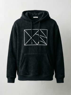 Geometric Print Fleece Pullover Hoodie