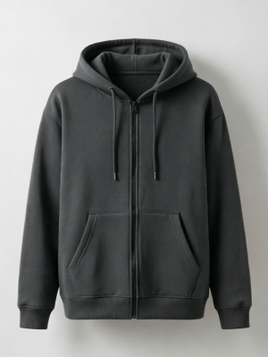 Dark Grey Zip-Up Hoodie