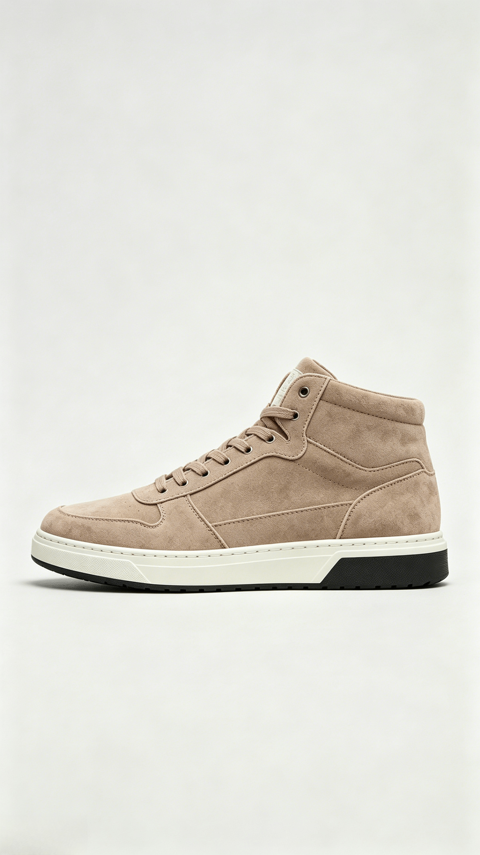 Monochromatic Taupe Suede High-Top Sneakers - Image 2