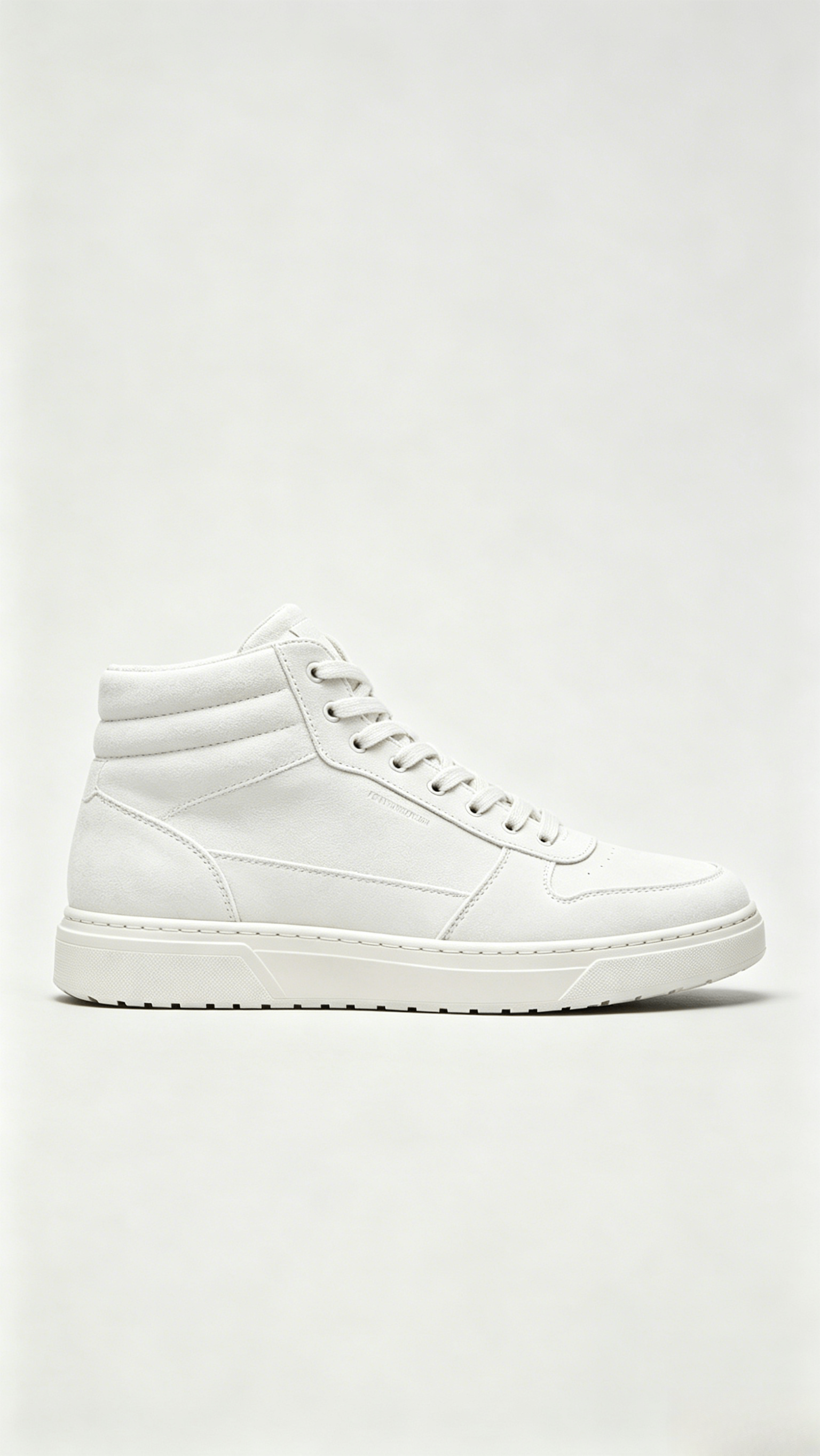 All-White Suede High-Top Sneakers