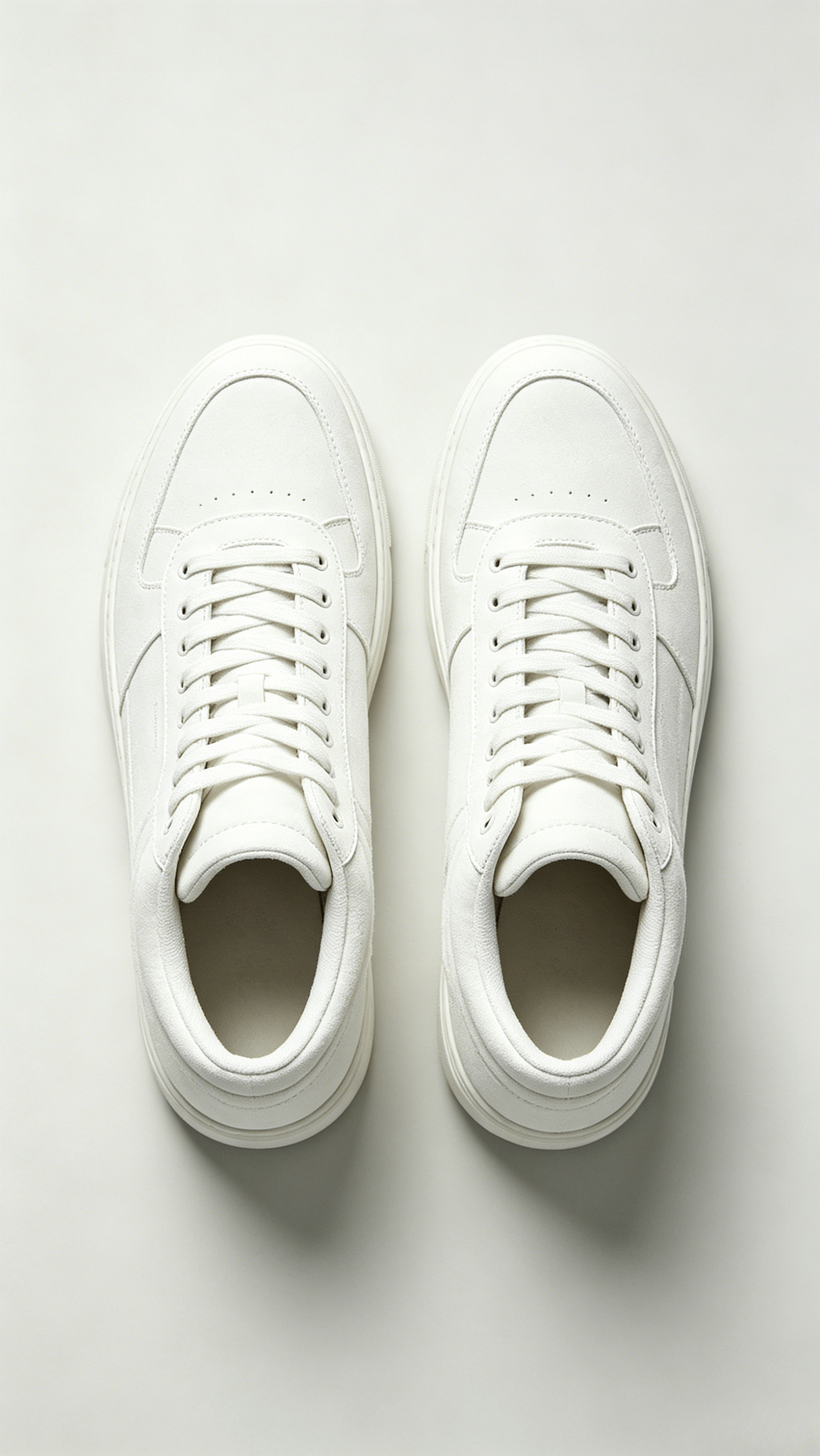 All-White Suede High-Top Sneakers - Image 3