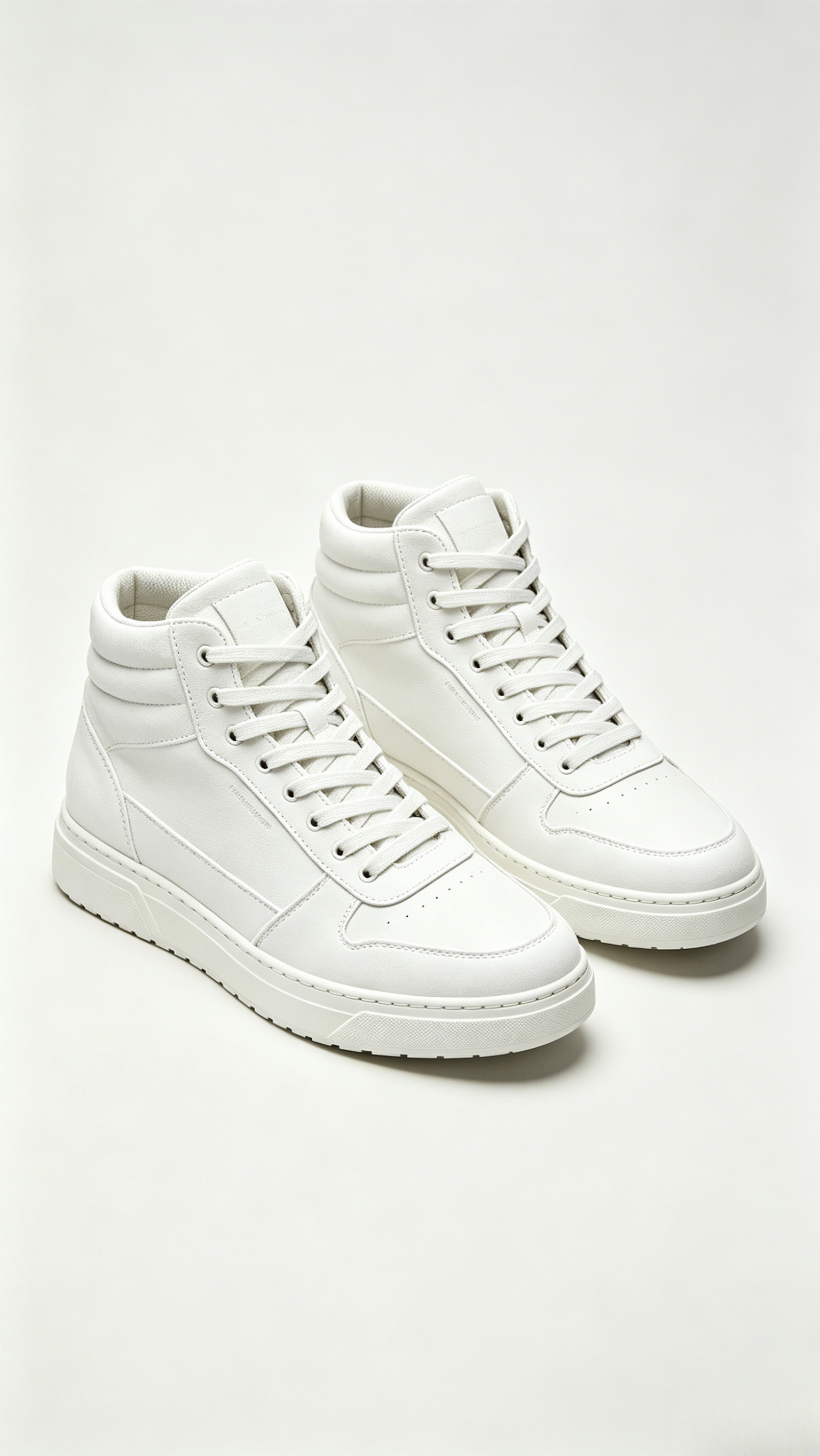 All-White Suede High-Top Sneakers - Image 4
