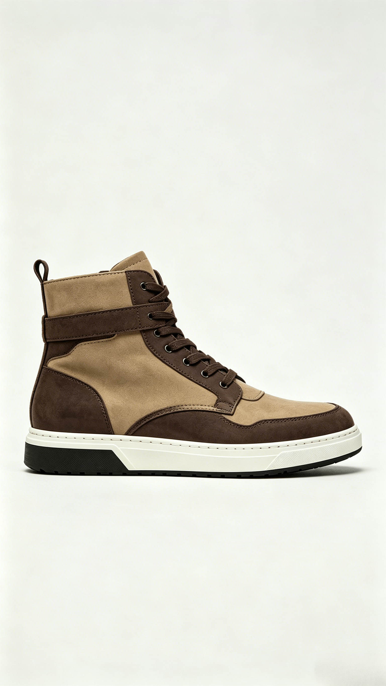 Two-Tone Suede High-Top Sneakers