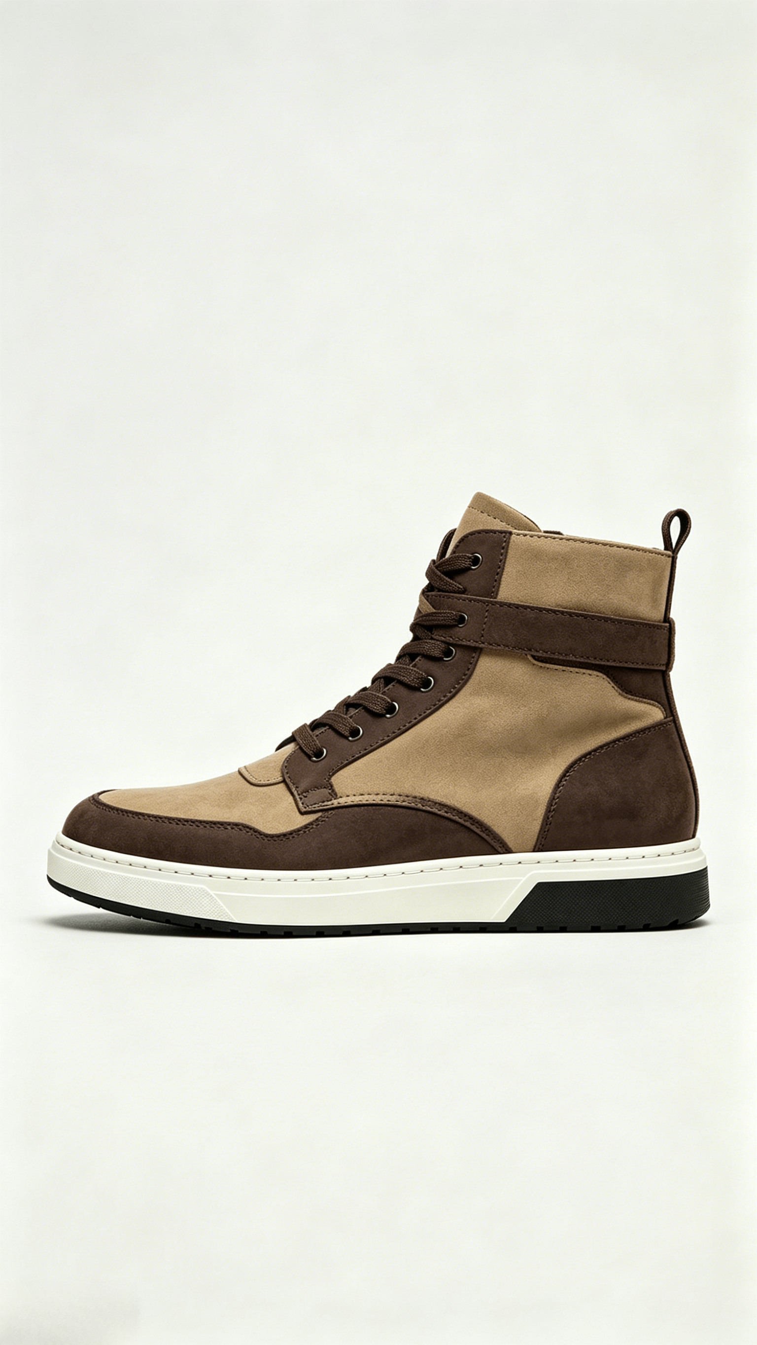 Two-Tone Suede High-Top Sneakers - Image 2