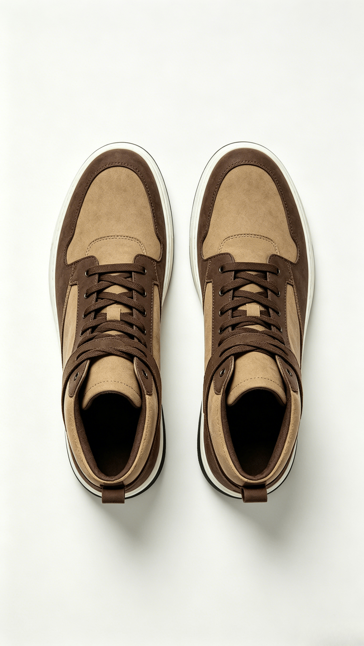 Two-Tone Suede High-Top Sneakers - Image 3