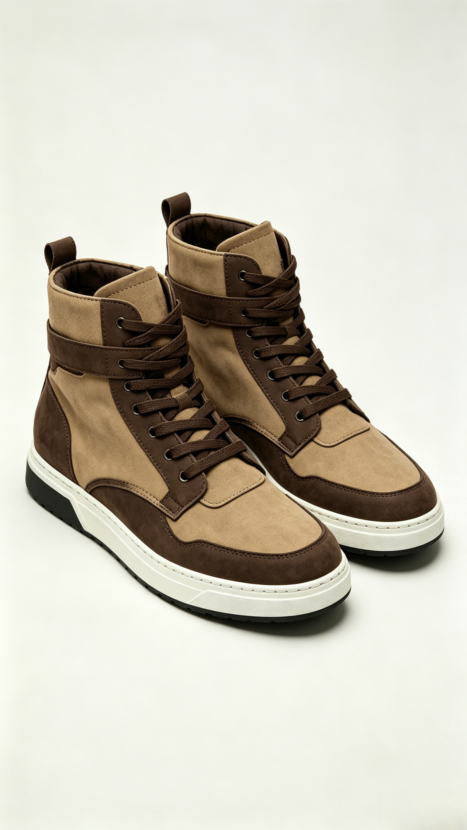 Two-Tone Suede High-Top Sneakers - Image 4