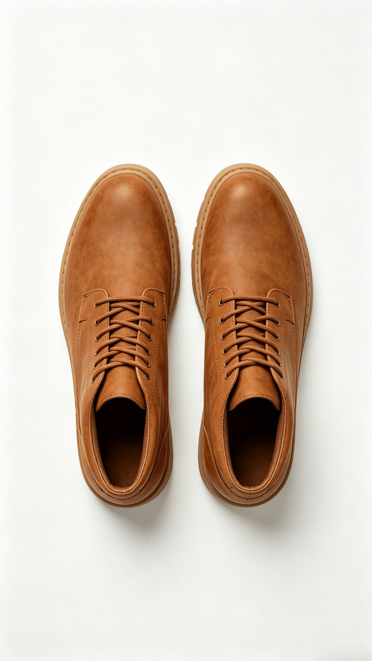 Cognac Nubuck Leather High-Top Shoes - Image 3