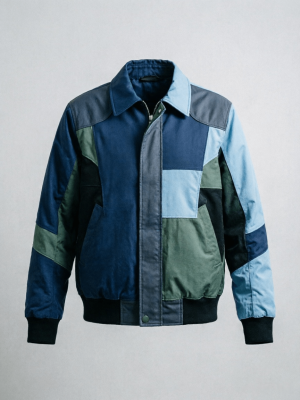 Color Block Patchwork Workwear Bomber Jacket