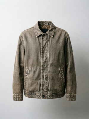 Vintage Brown Washed Denim Coach Jacket