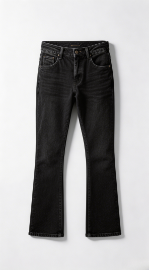 Black Flared Denim Jeans