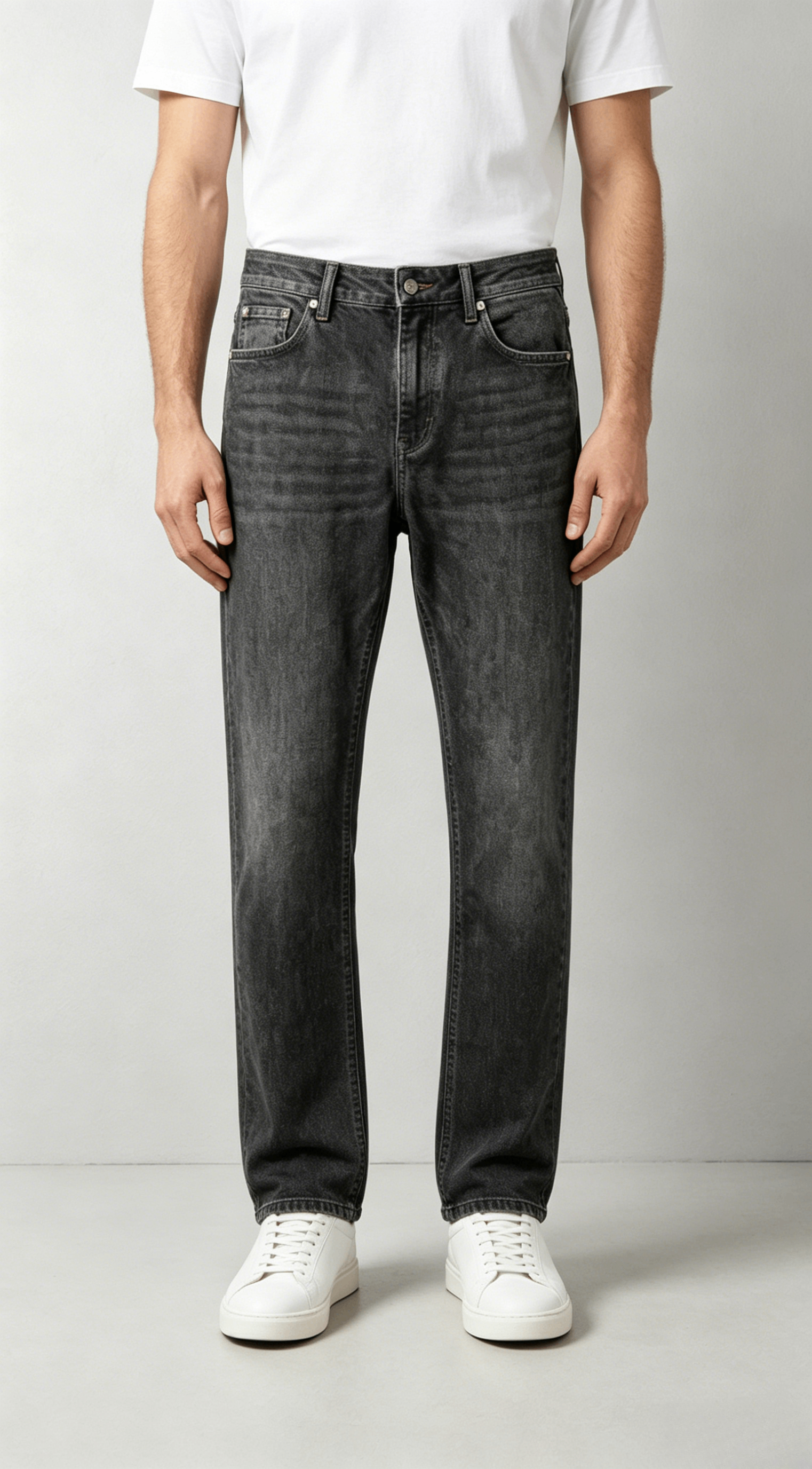 Washed Black Bootcut Denim Jeans - Image 3