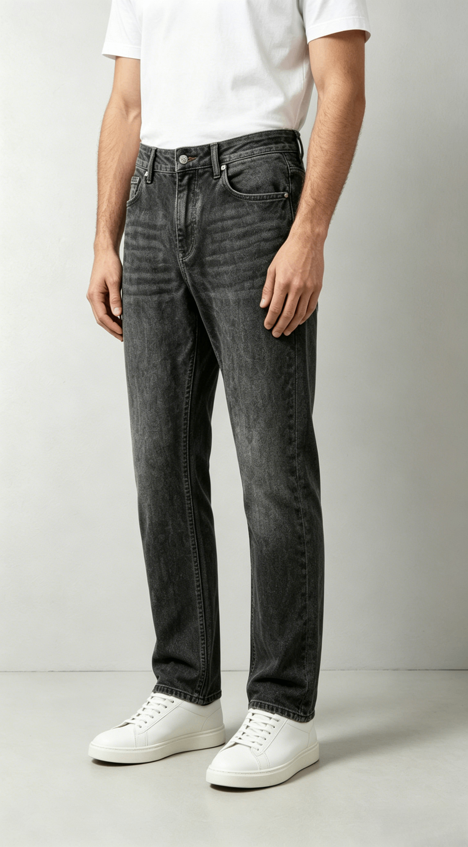 Washed Black Bootcut Denim Jeans - Image 4