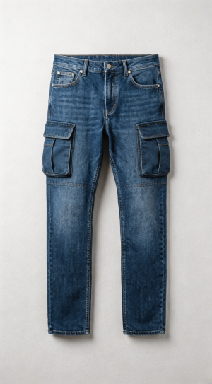 Blue Cargo Denim Jeans