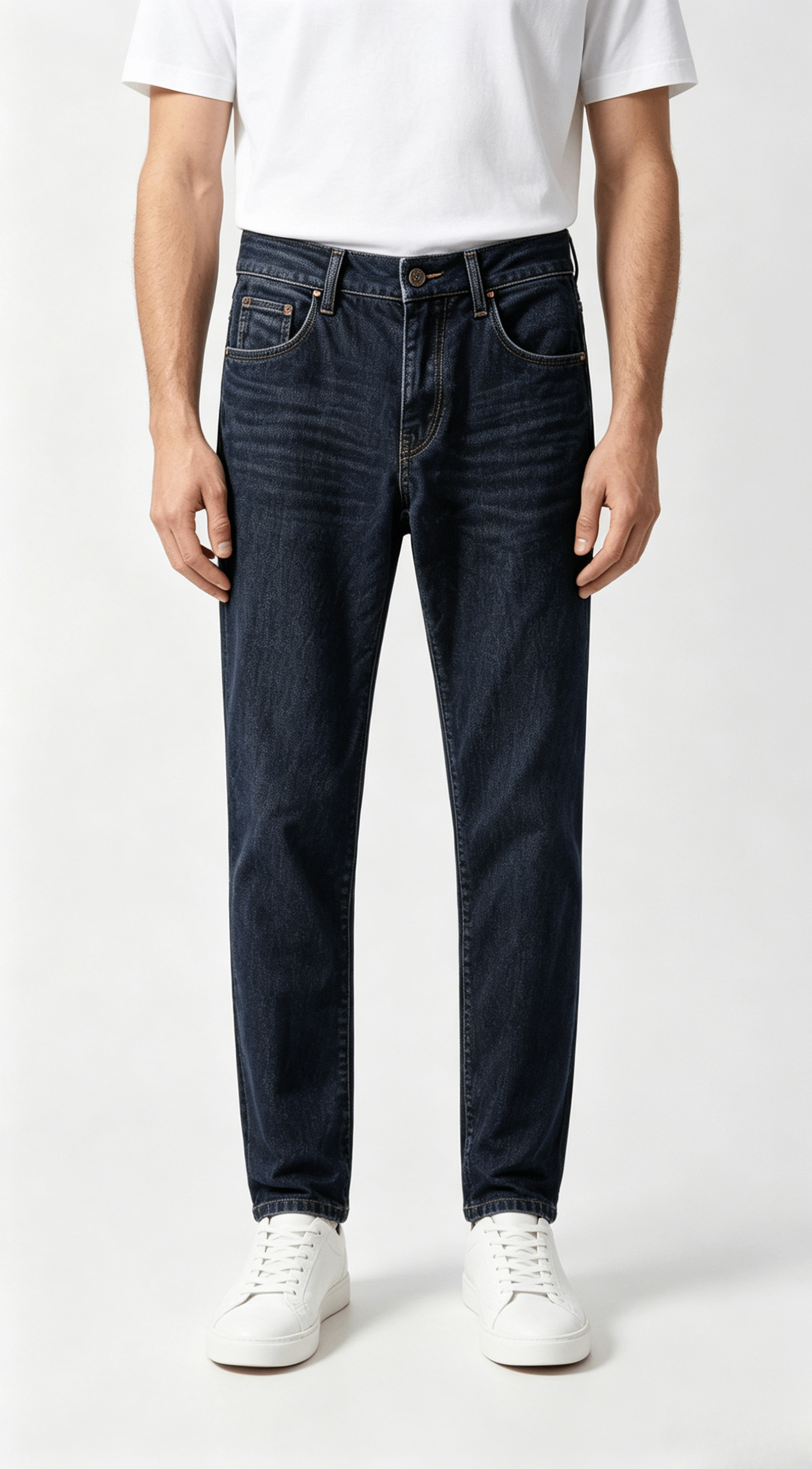 Slim Fit Dark Wash Denim Jeans - Image 3