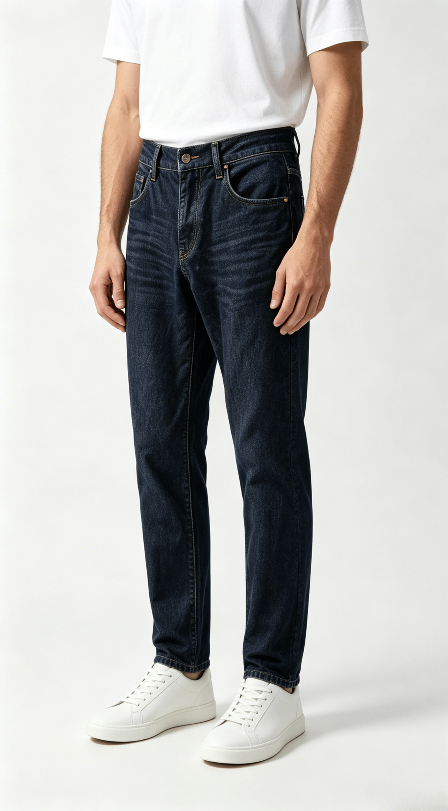 Slim Fit Dark Wash Denim Jeans - Image 4