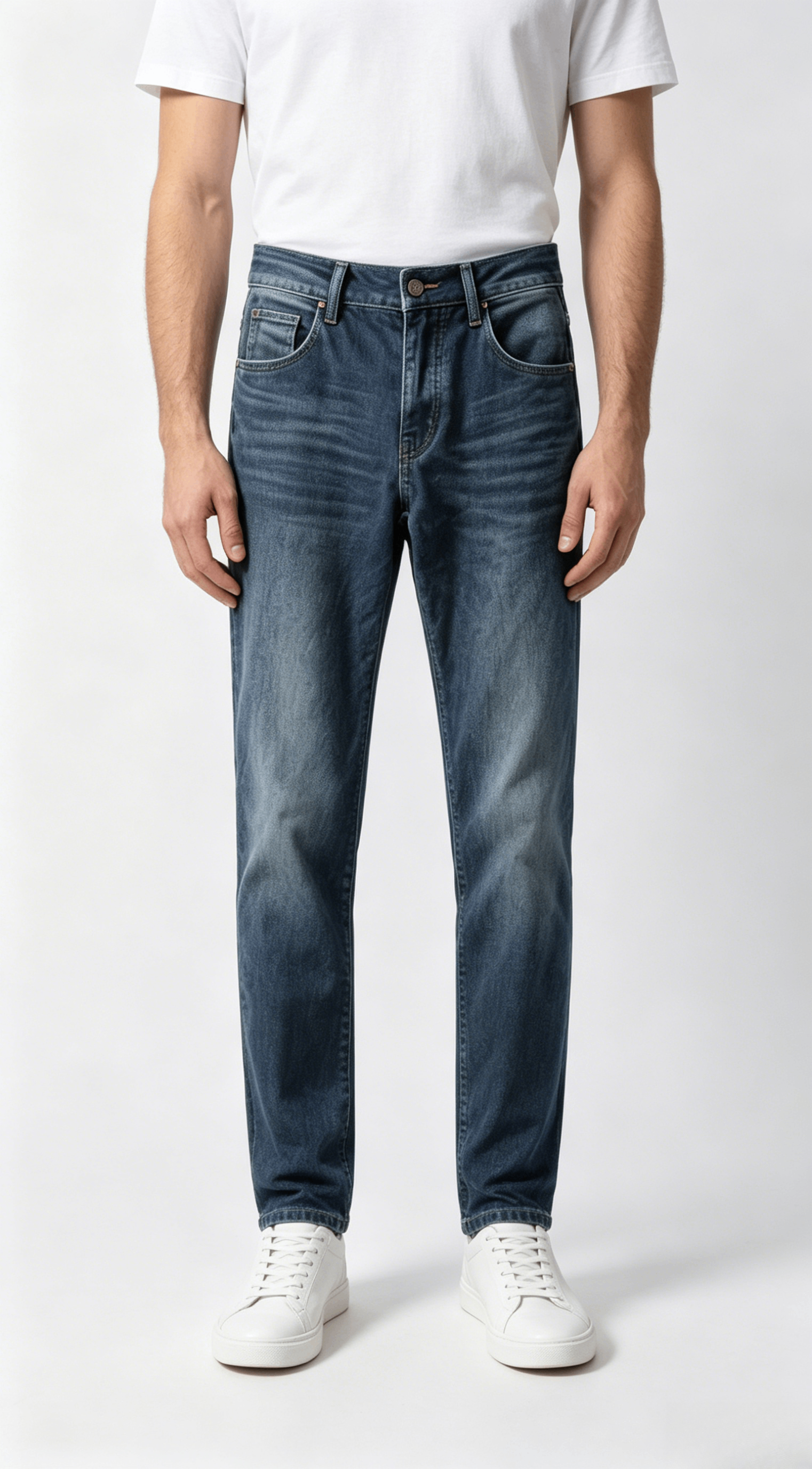 Relaxed Fit Medium Wash Denim Jeans - Image 3