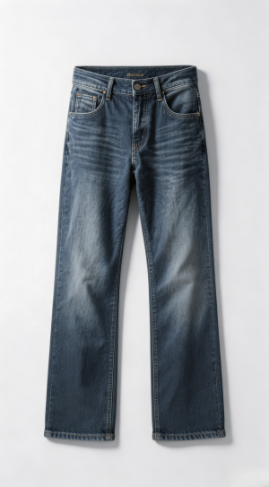 Straight Leg Medium Wash Denim Jeans