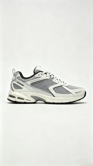 Grey White Mesh Sporty Sneakers