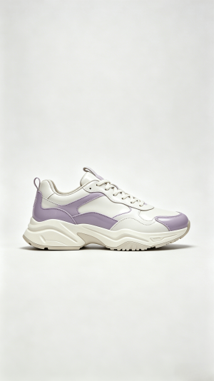 Purple White Two-Tone Chunky Sneakers