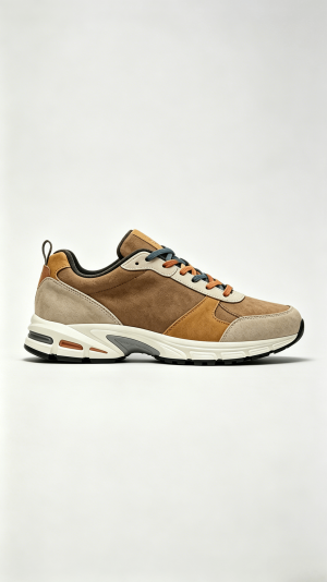 All Beige Suede Retro Sneakers