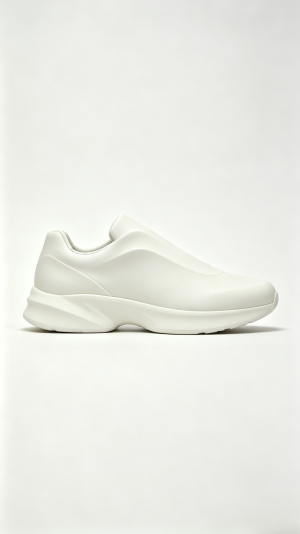 All White Minimalist Slip-On Sneakers