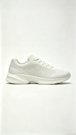 All White Mesh Running Sneakers