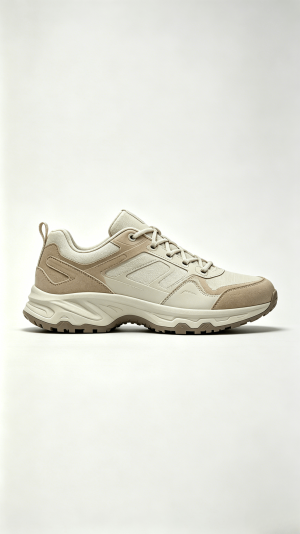 Beige Tan Suede Hiking Sneakers