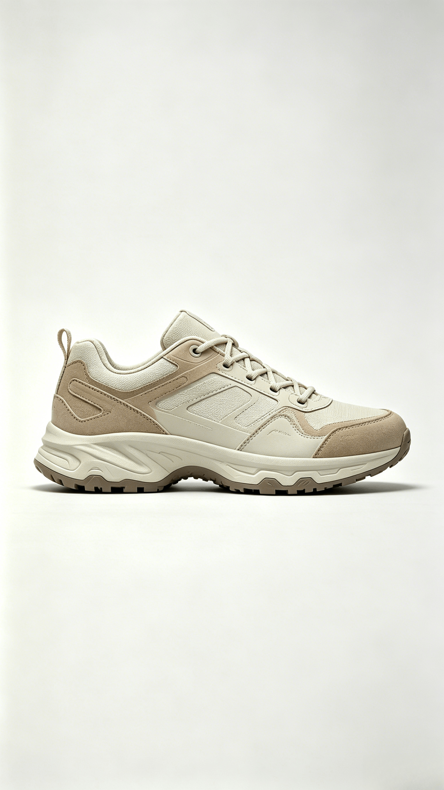 Beige Tan Suede Hiking Sneakers