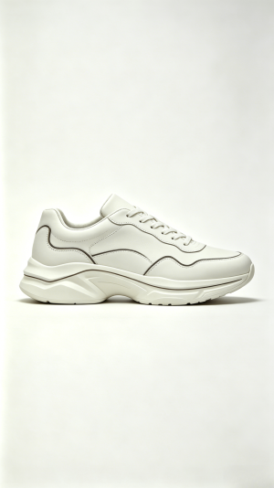 All White Minimalist Chunky Sneakers